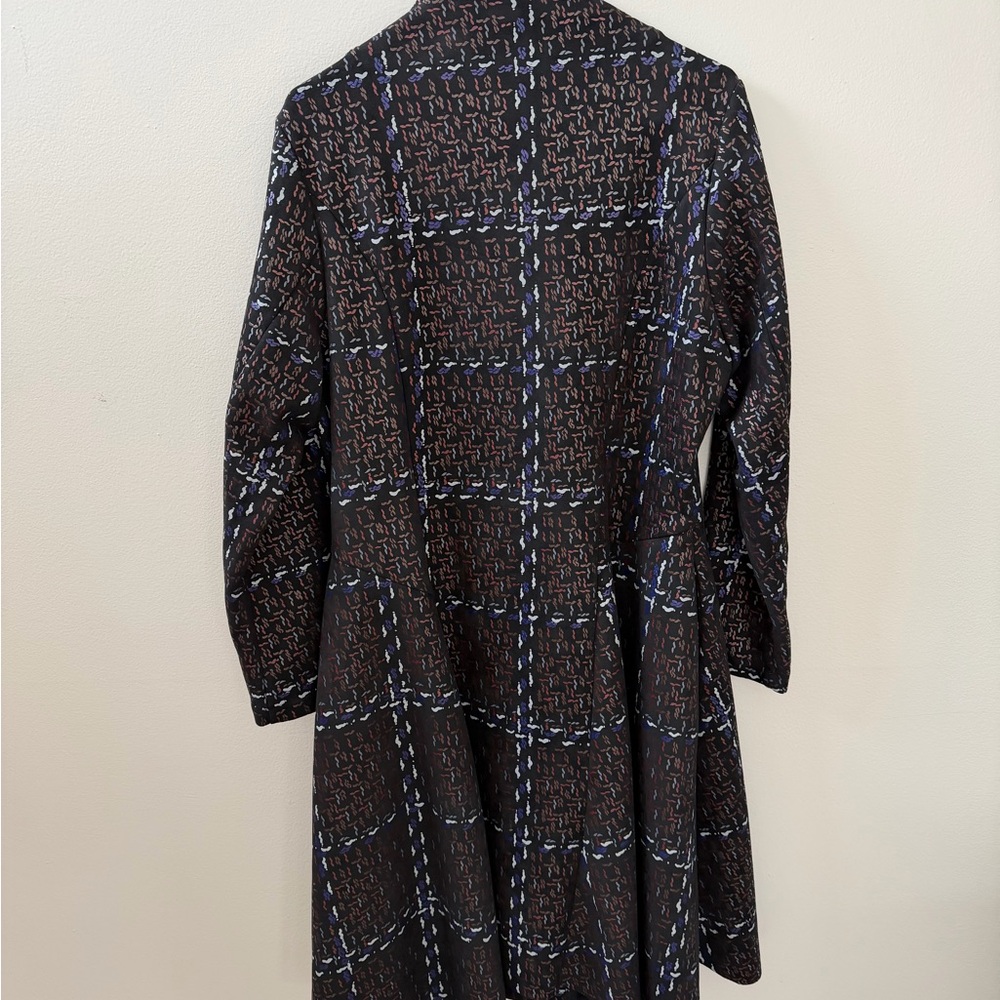 Plaid Patterned Long Coat, Sz M - Picture 13 of 13